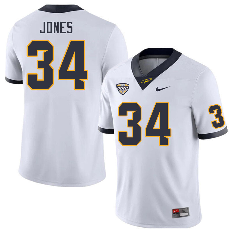 Toledo Rockets #34 Connor Jones College Football Jerseys Stitched Sale-White